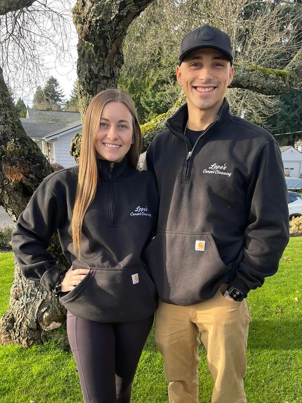 Oscar and Megan, founders of Lepe's Carpet Cleaning
